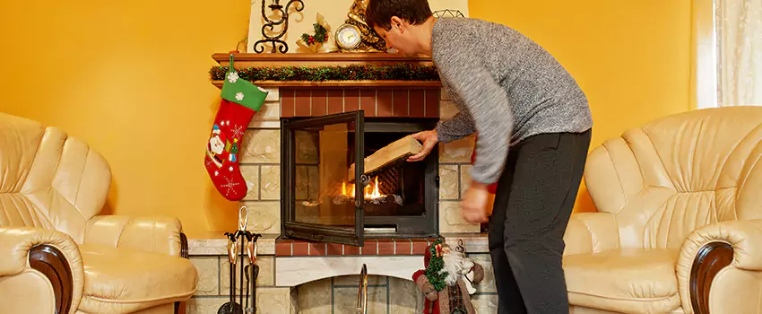 Rusted Metal Fireplace Restoration in Murrieta, California